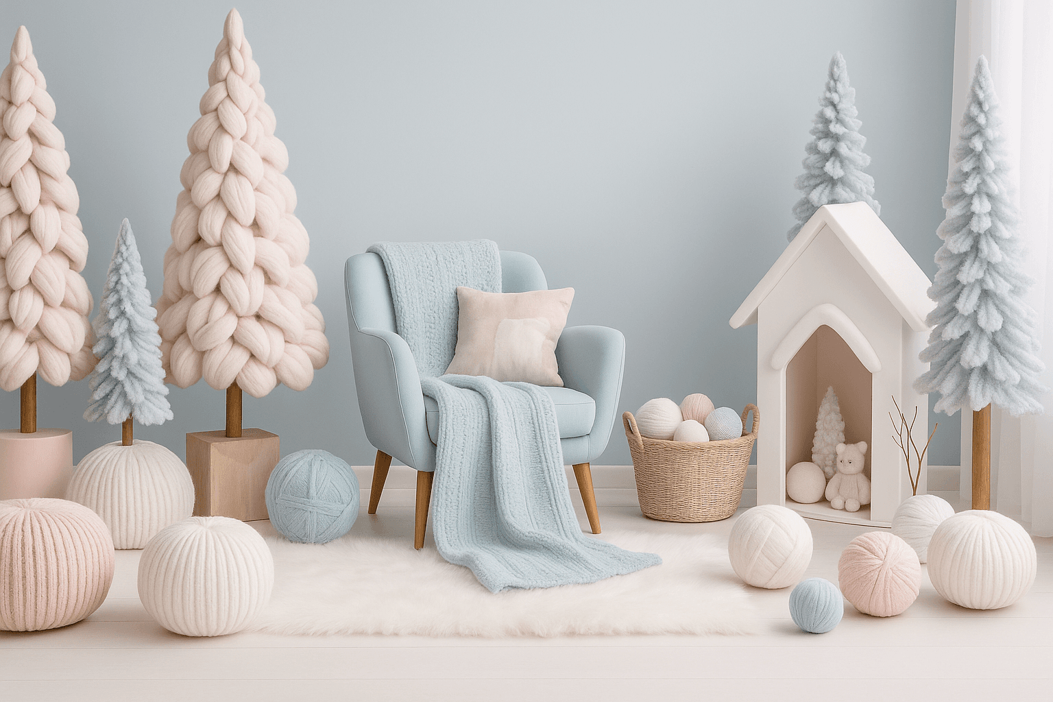 Handgemachte Wollkreationen Hintergrund